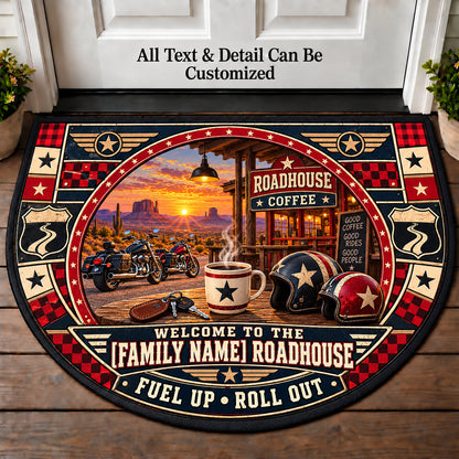 Roadhouse Coffee - Family Roadhouse Personalized Half Round Mat | 5To9Vibe