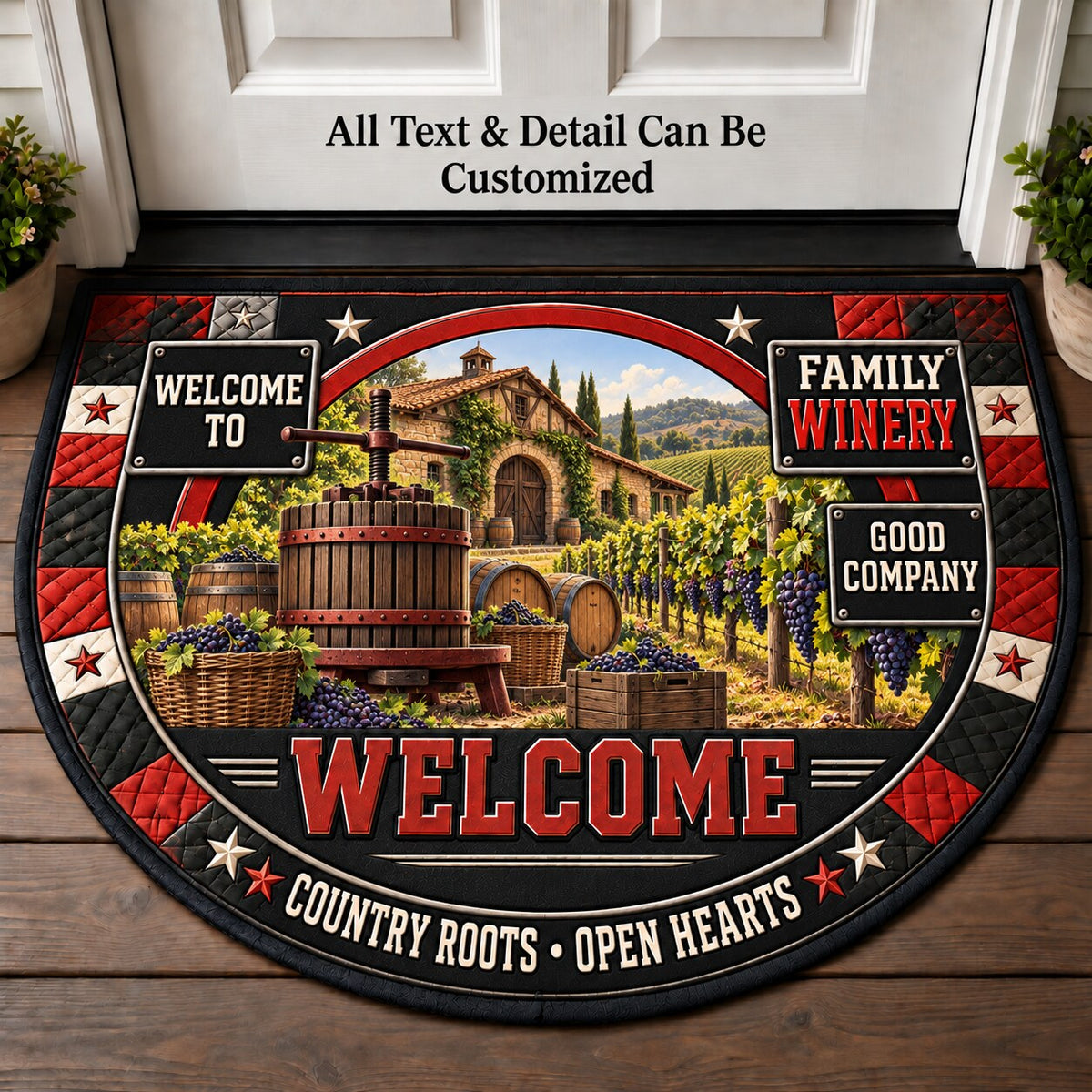 Family Winery Personalized Half Round Mat | 5To9Vibe