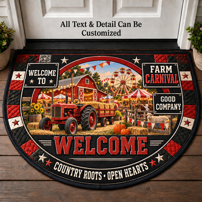 Farm Carnival Personalized Half Round Mat | 5To9Vibe