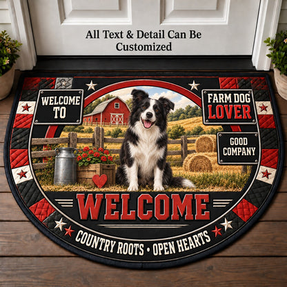 Farm Dog Lover Personalized Half Round Mat | 5To9Vibe