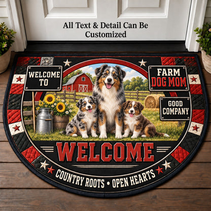 Farm Dog Mom Personalized Half Round Mat | 5To9Vibe