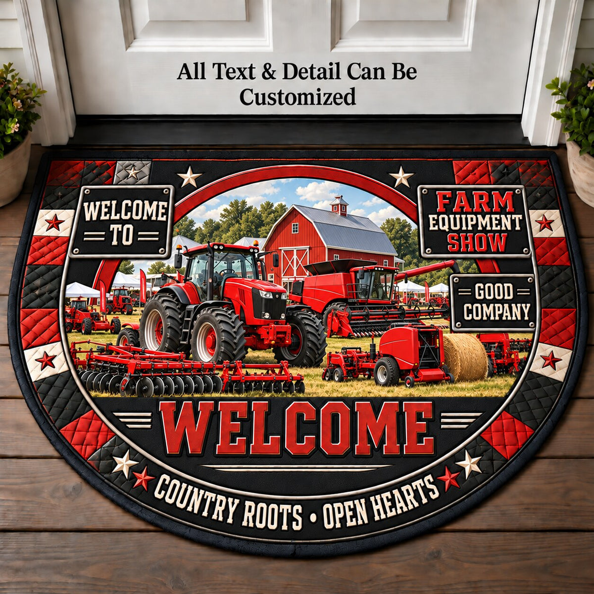 Farm Equipment Show Personalized Half Round Mat | 5To9Vibe