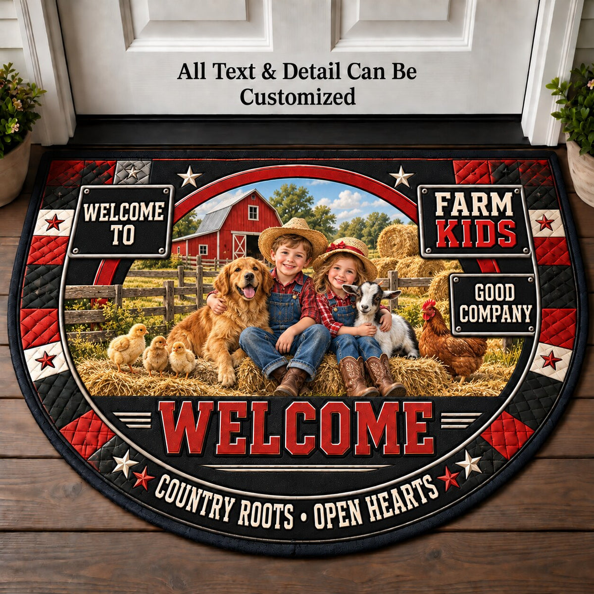 Farm Kids Personalized Half Round Mat | 5To9Vibe
