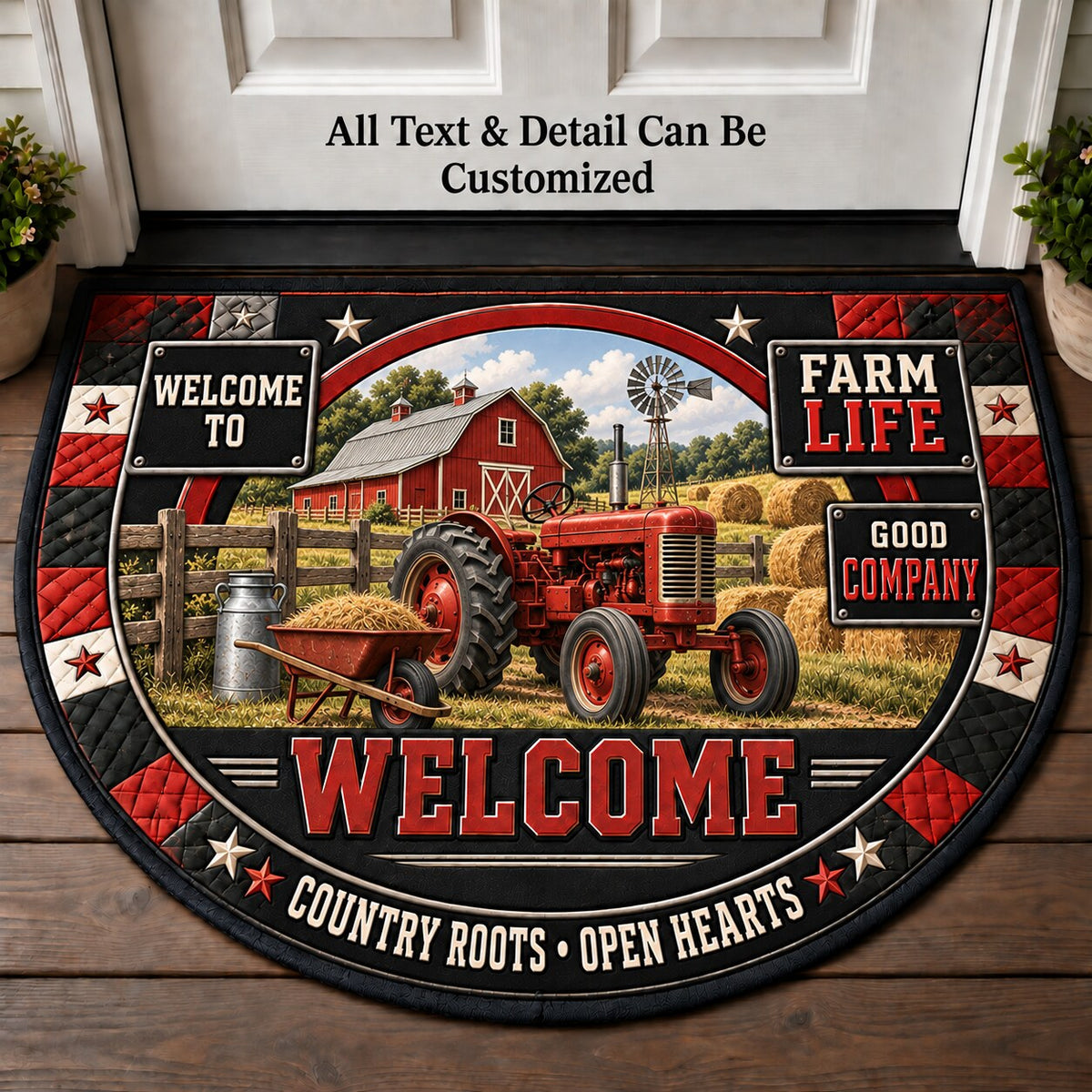 Farm Life Personalized Half Round Mat | 5To9Vibe