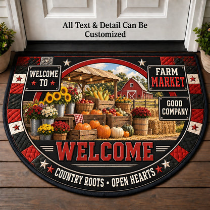 Farm Market Personalized Half Round Mat | 5To9Vibe