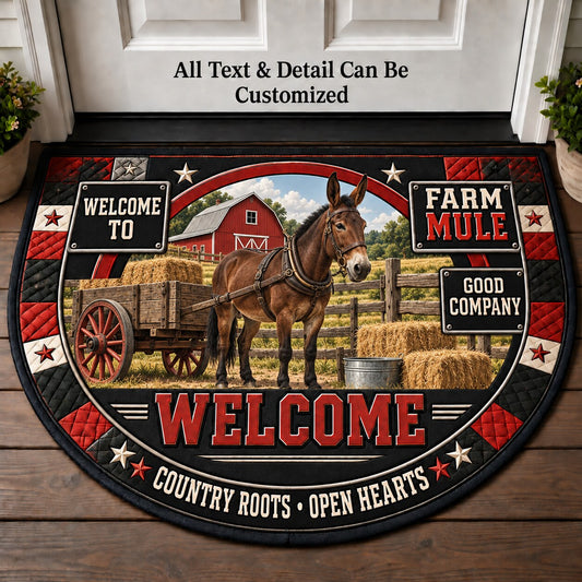 Farm Mule Personalized Half Round Mat | 5To9Vibe