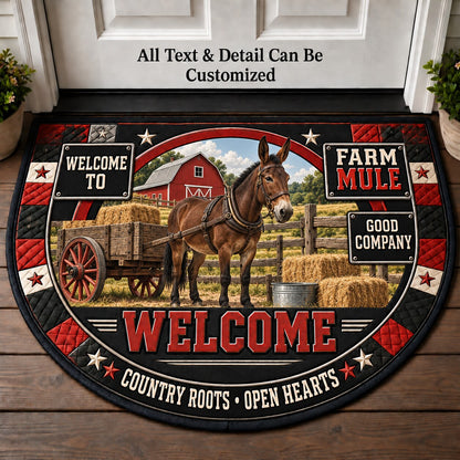 Farm Mule Personalized Half Round Mat | 5To9Vibe