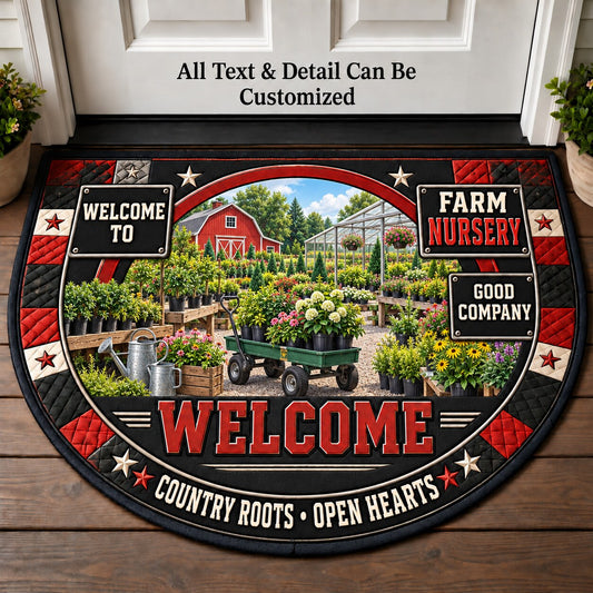 Farm Nursery Personalized Half Round Mat | 5To9Vibe