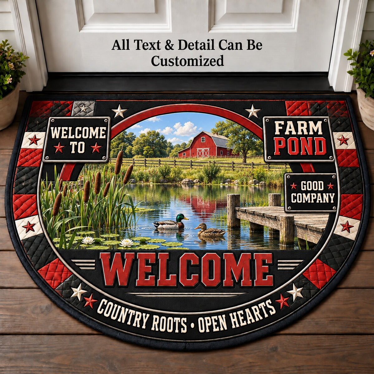 Farm Pond Personalized Half Round Mat | 5To9Vibe