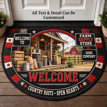 Farm Supply Store Personalized Half Round Mat | 5To9Vibe