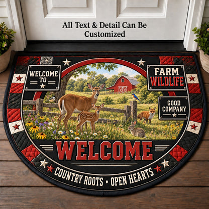 Farm Wildlife Personalized Half Round Mat | 5To9Vibe