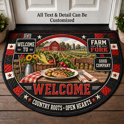 Farm to Fork Personalized Half Round Mat | 5To9Vibe