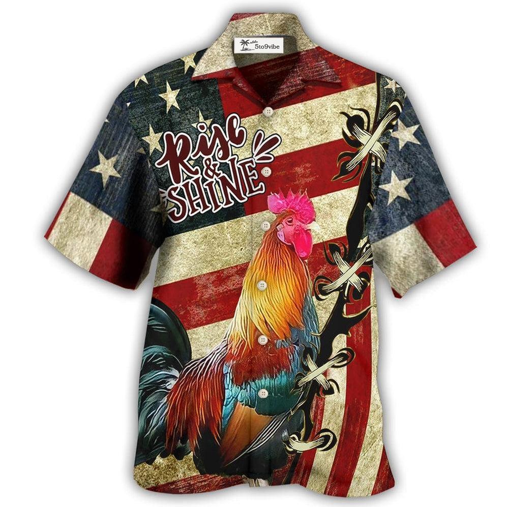 Hawaiian Shirt / Adults / S Farm America And Chicken Rise Shine - Hawaiian Shirt 