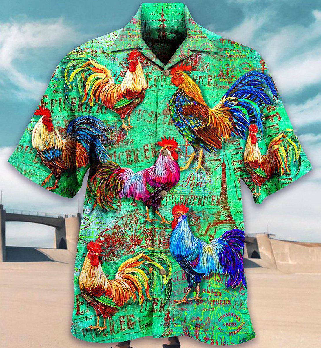 Chicken Love Green Farm Lover - Hawaiian Shirt 