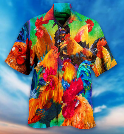 Chicken Rooster Style - Hawaiian Shirt 