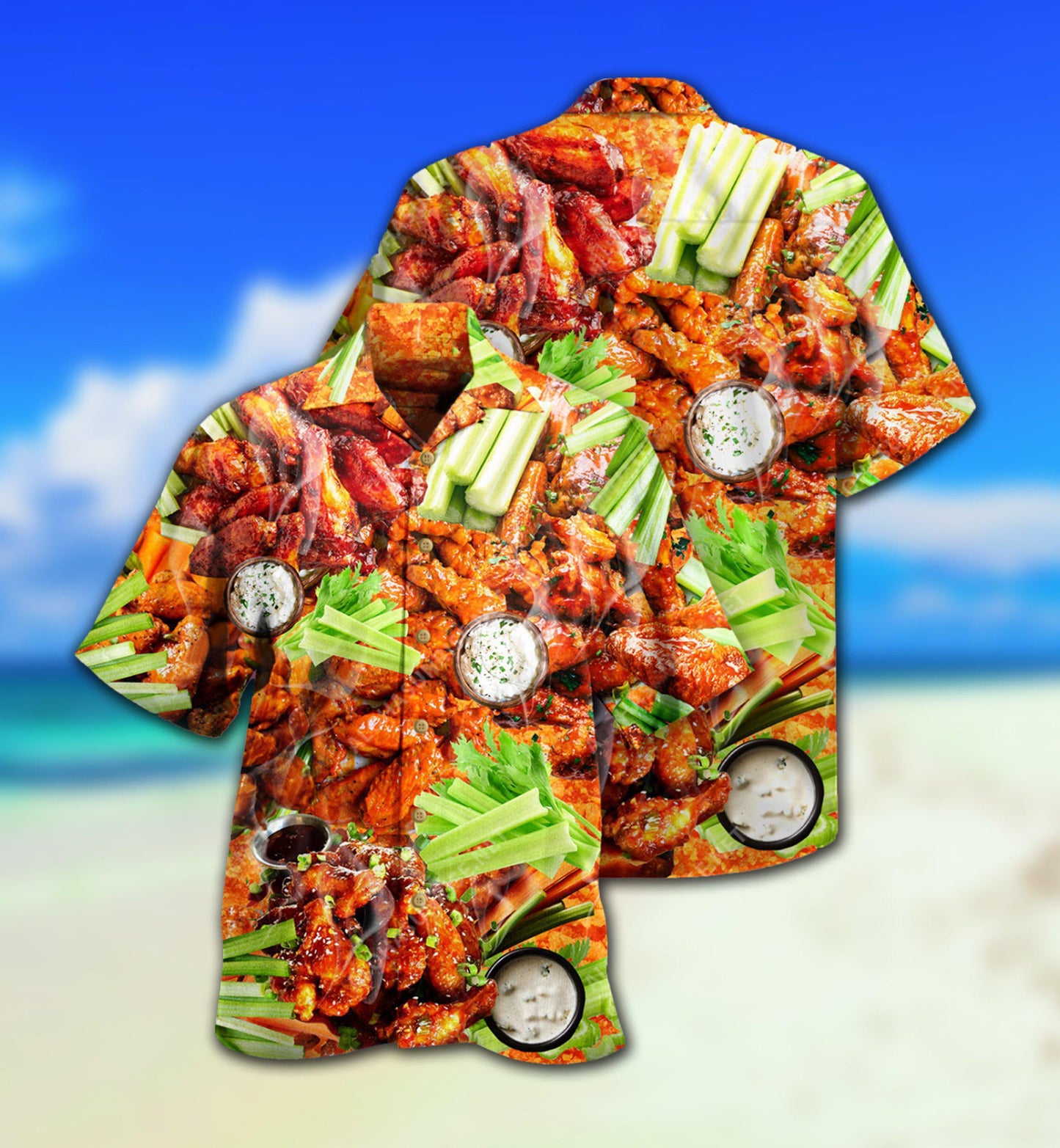 Food Ain't Nothing Chicken Wing - Hawaiian Shirt 