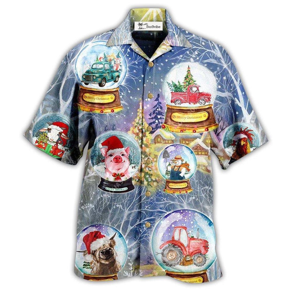 Hawaiian Shirt / Adults / S Farm Xmas Funny Global - Hawaiian Shirt 