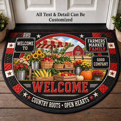 Farmers Market Family Personalized Half Round Mat | 5To9Vibe