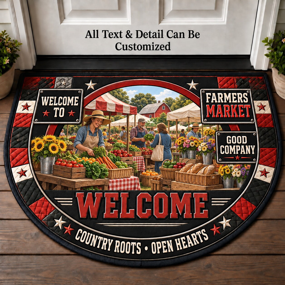 Farmers Market Personalized Half Round Mat | 5To9Vibe
