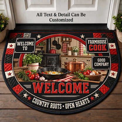 Farmhouse Cook Personalized Half Round Mat | 5To9Vibe