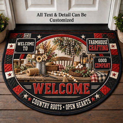 Farmhouse Crafting Personalized Half Round Mat | 5To9Vibe