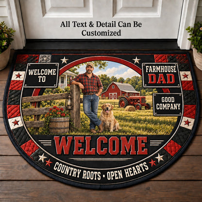 Farmhouse Dad Personalized Half Round Mat | 5To9Vibe