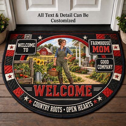 Farmhouse Mom Personalized Half Round Mat | 5To9Vibe