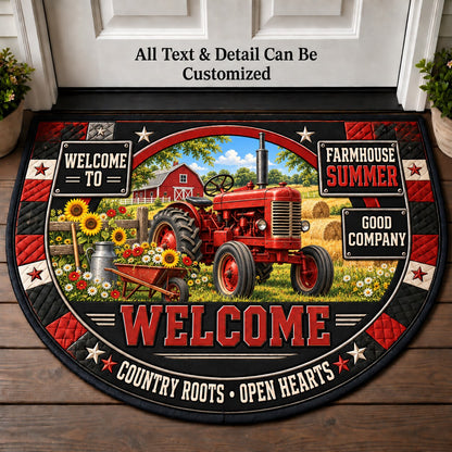 Farmhouse Summer Personalized Half Round Mat | 5To9Vibe