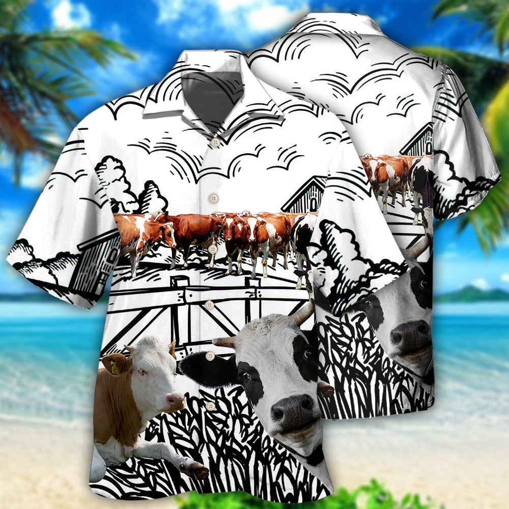 Cow Farm Cow Funny - Hawaiian Shirt 