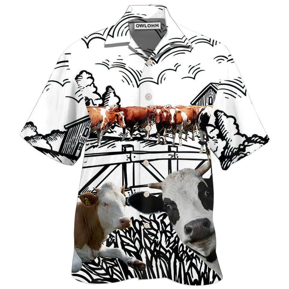 Hawaiian Shirt / Adults / S Cow Farm Cow Funny - Hawaiian Shirt 