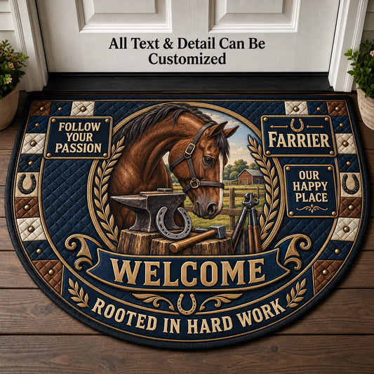 Farrier Personalized Half Round Mat | 5To9Vibe