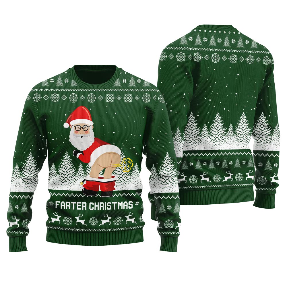 Farter Christmas Funny Santa Ugly Holiday Sweater