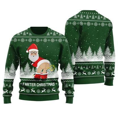 Farter Christmas Funny Santa Ugly Holiday Sweater