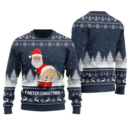 Farter Christmas Funny Santa Ugly Holiday Sweater