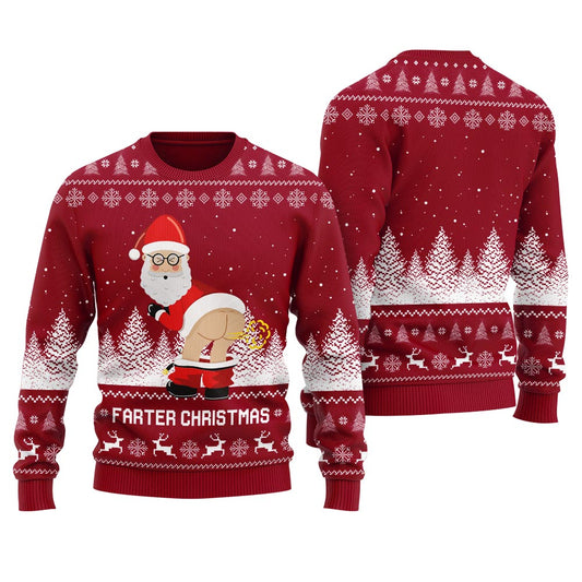 Farter Christmas Funny Santa Ugly Holiday Sweater