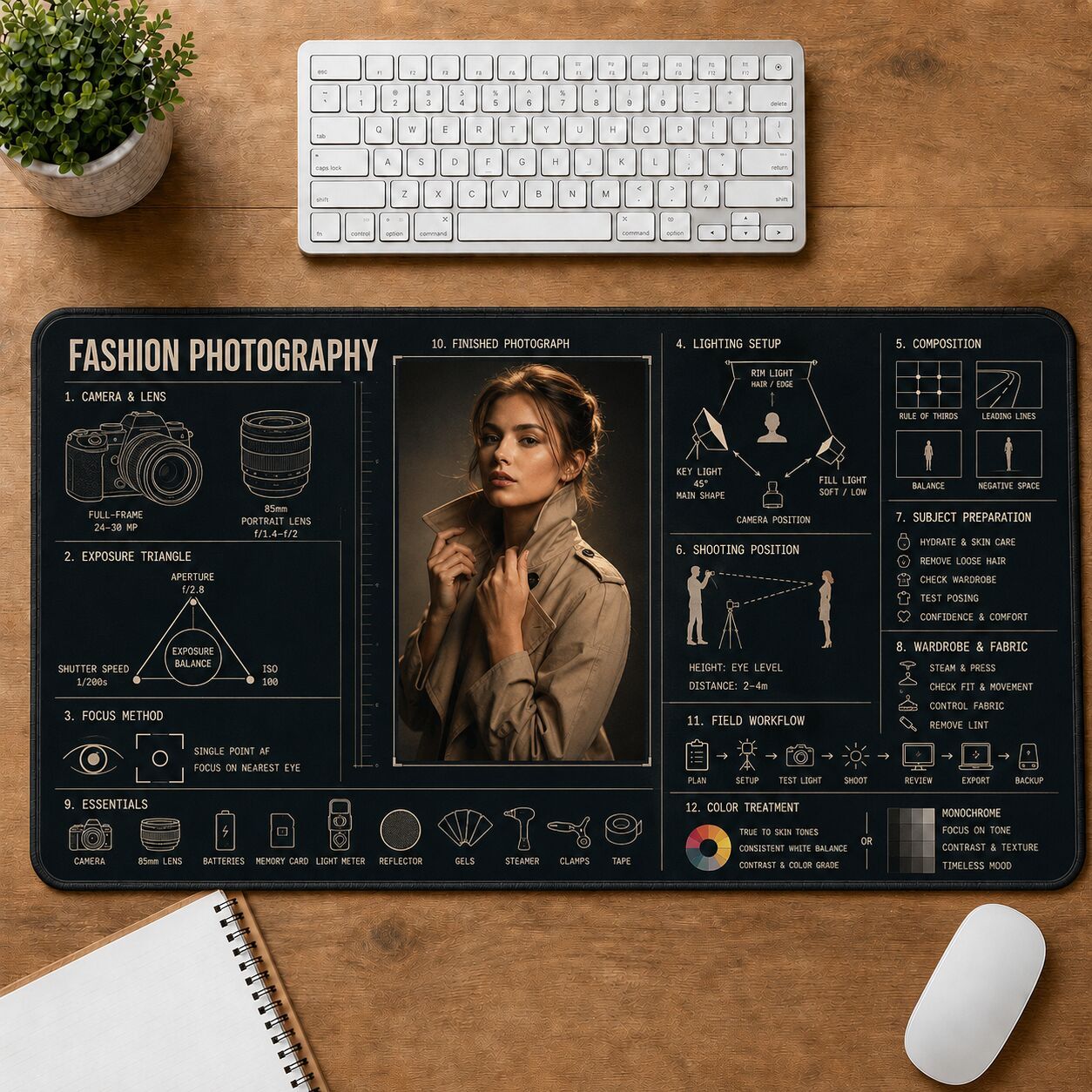 Fashion Photography Creative Reference Guide Desk Mat | 5To9Vibe