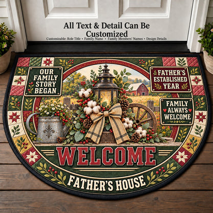 Father's Established Year Personalized Half Round Mat | 5To9Vibe