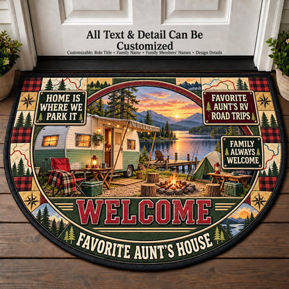 Favorite Aunt's RV Road Trips Personalized Half Round Mat | 5To9Vibe