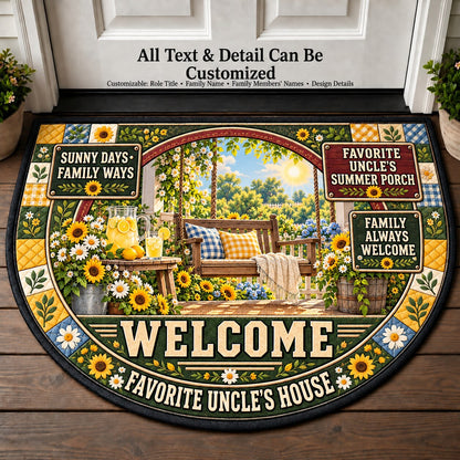 Favorite Uncle's Summer Porch Personalized Half Round Mat | 5To9Vibe