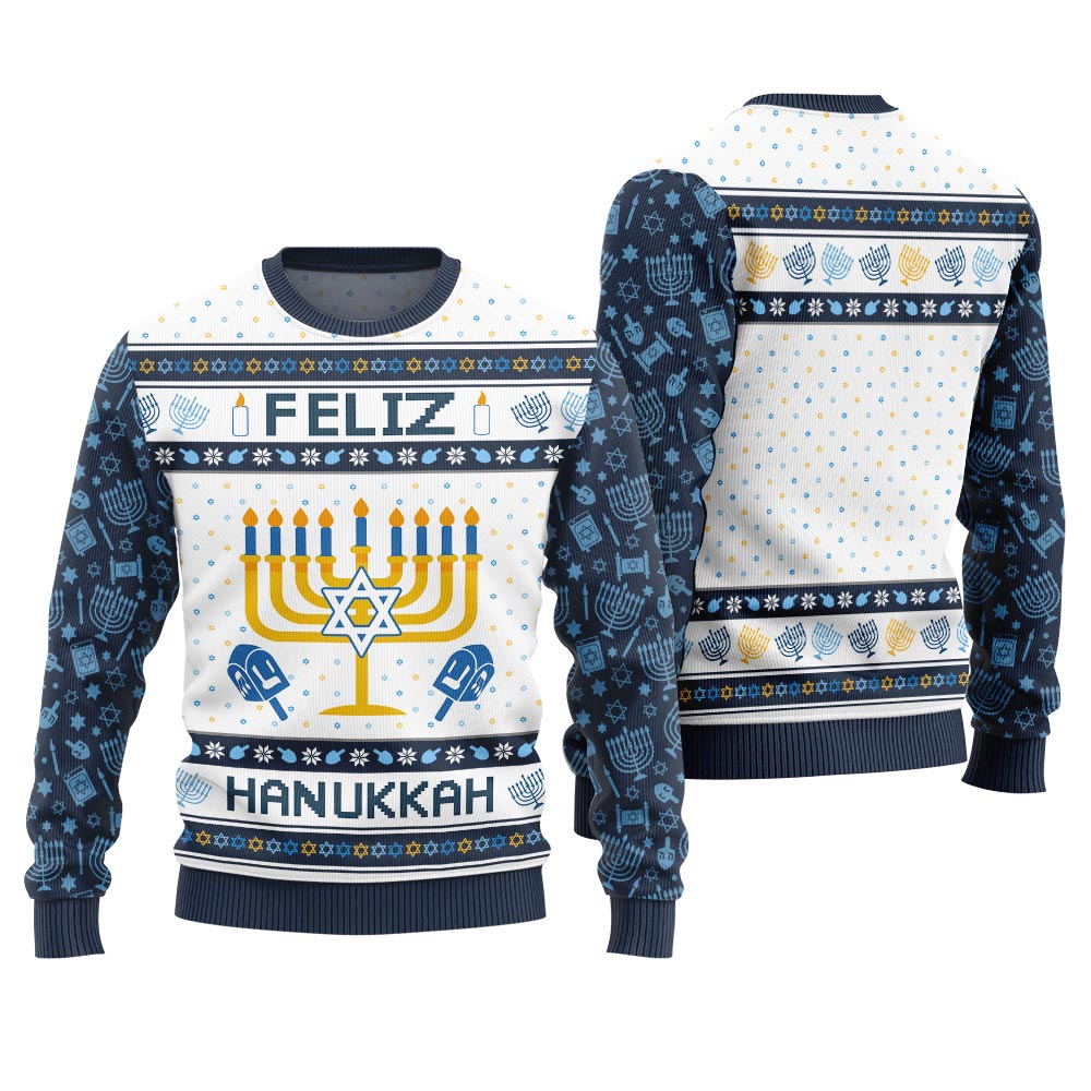 Feliz Hanukkah Ugly Christmas Sweater