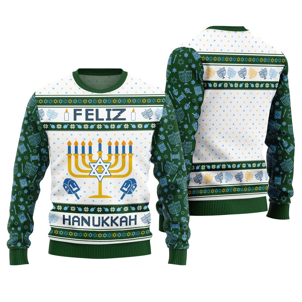 Feliz Hanukkah Ugly Christmas Sweater