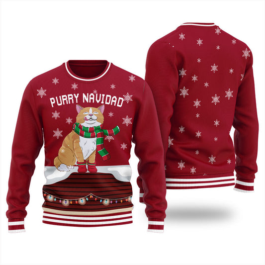 Feliz Navidad Cat Women's Ugly Sweater