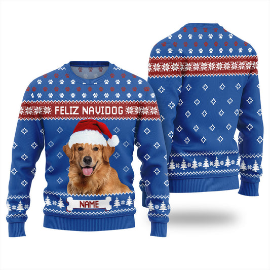Feliz Navidog Custom Womens Ugly Christmas Sweater