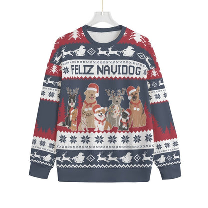 Feliz Navidog Ugly Christmas Sweater Plus Size For Women