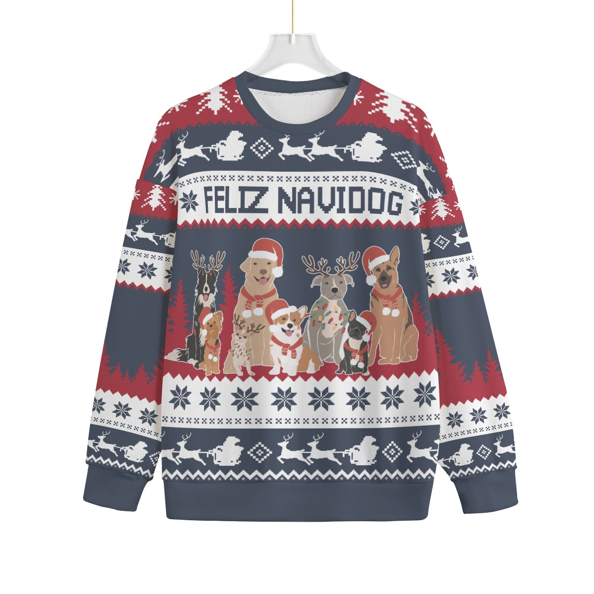 Feliz Navidog Plus Size Ugly Christmas Sweater
