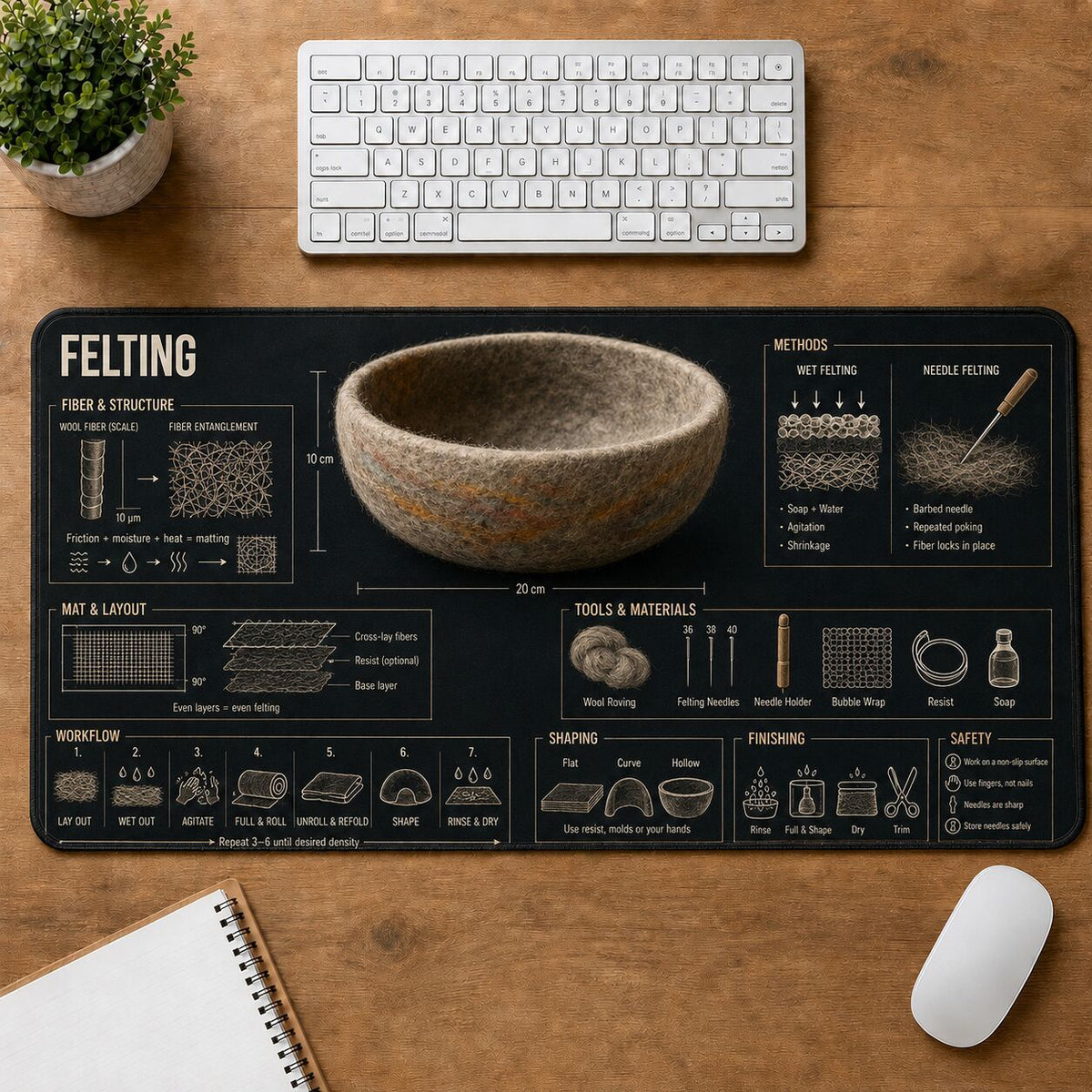 Felting Creative Reference Guide Desk Mat | 5To9Vibe