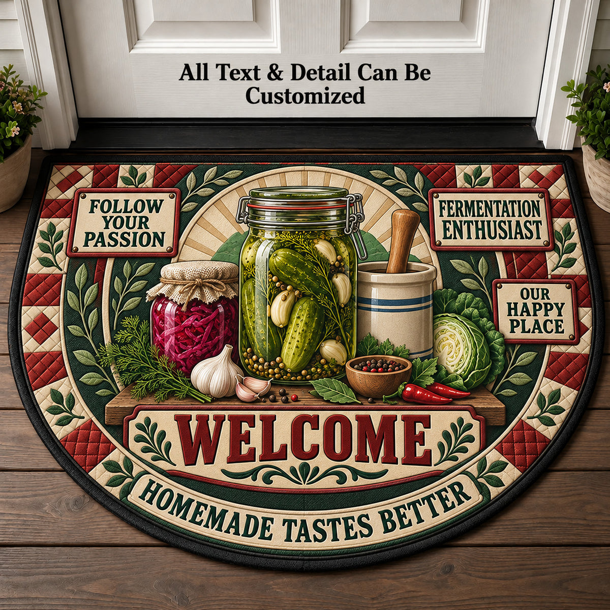 Fermentation Enthusiast Personalized Half Round Mat | 5To9Vibe
