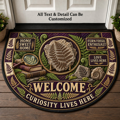 Fern Fossil Enthusiast Personalized Half Round Mat | 5To9Vibe