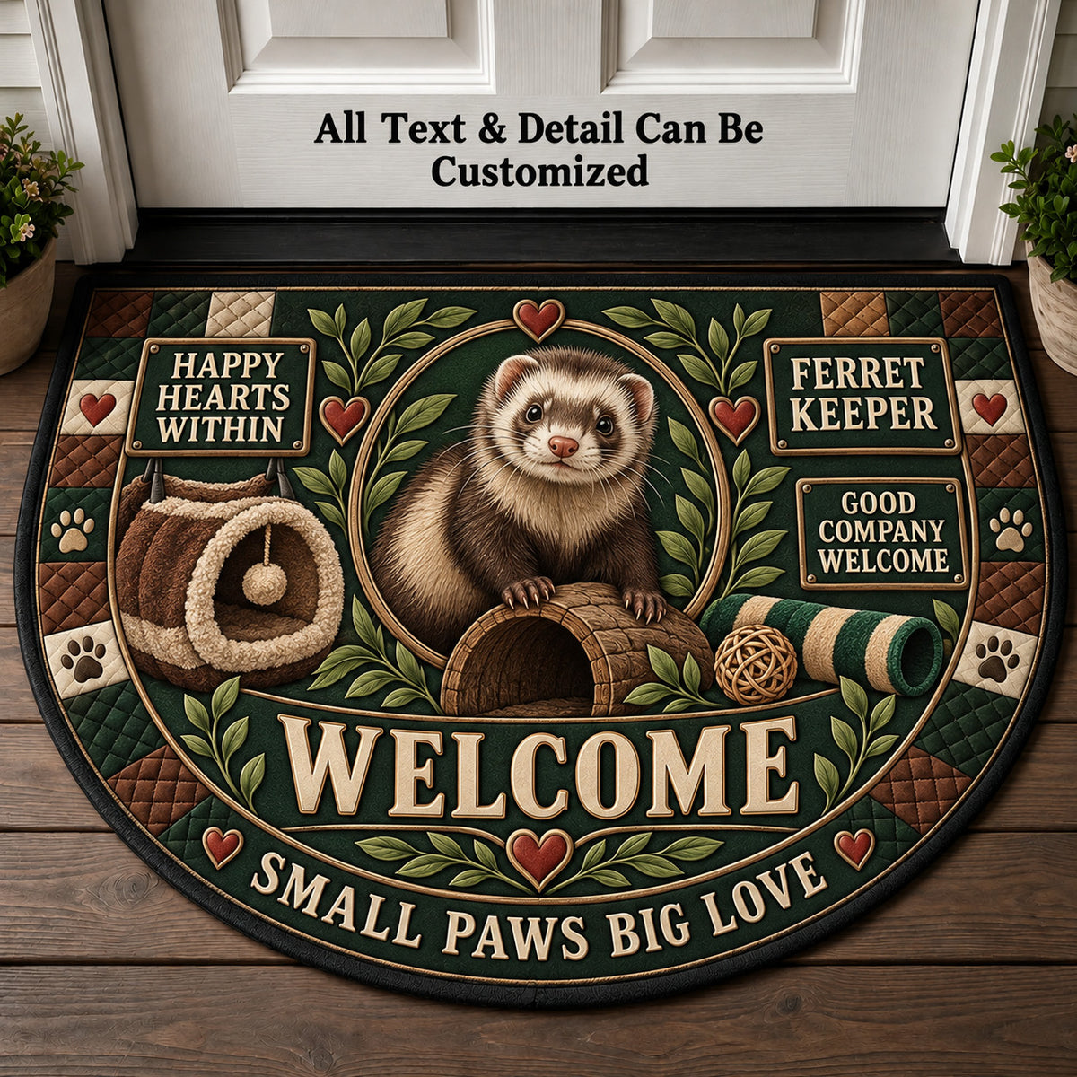 Ferret Keeper Personalized Half Round Mat | 5To9Vibe