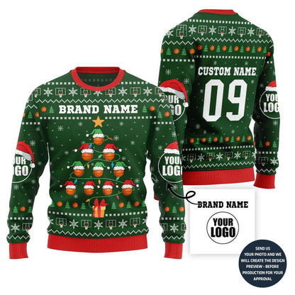Festive Basketball Team Custom Ugly Christmas Sweater